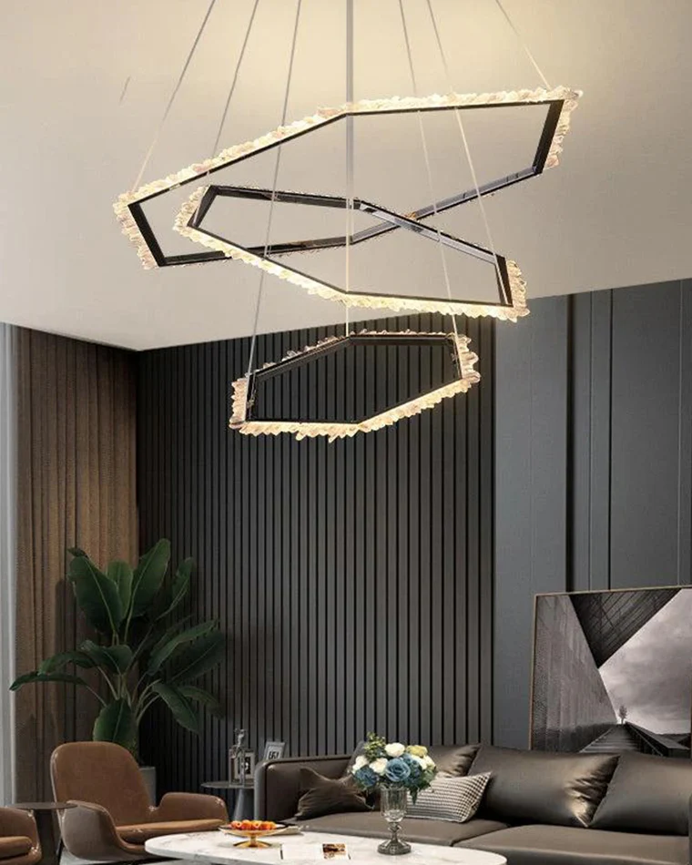 WOMO Tiered Hexagon Crystal Chandelier-WM2712 - Image 9
