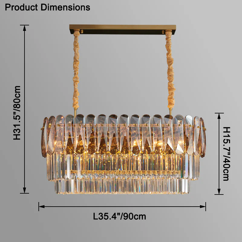 WOMO Tiered Linear Crystal Chandelier-WM2543 - Image 18