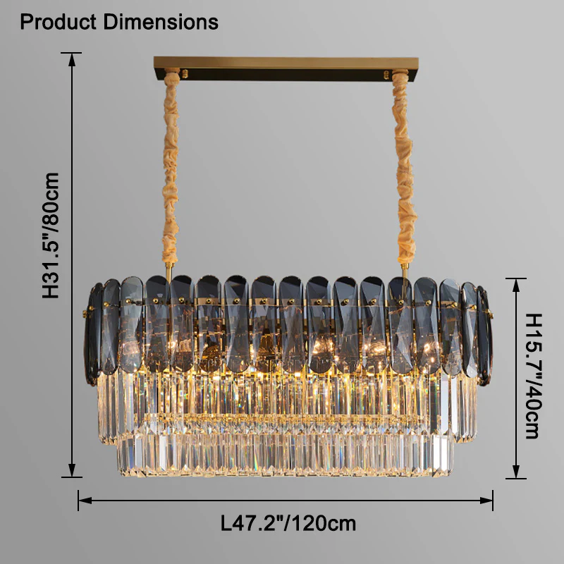WOMO Tiered Linear Crystal Chandelier-WM2543 - Image 24