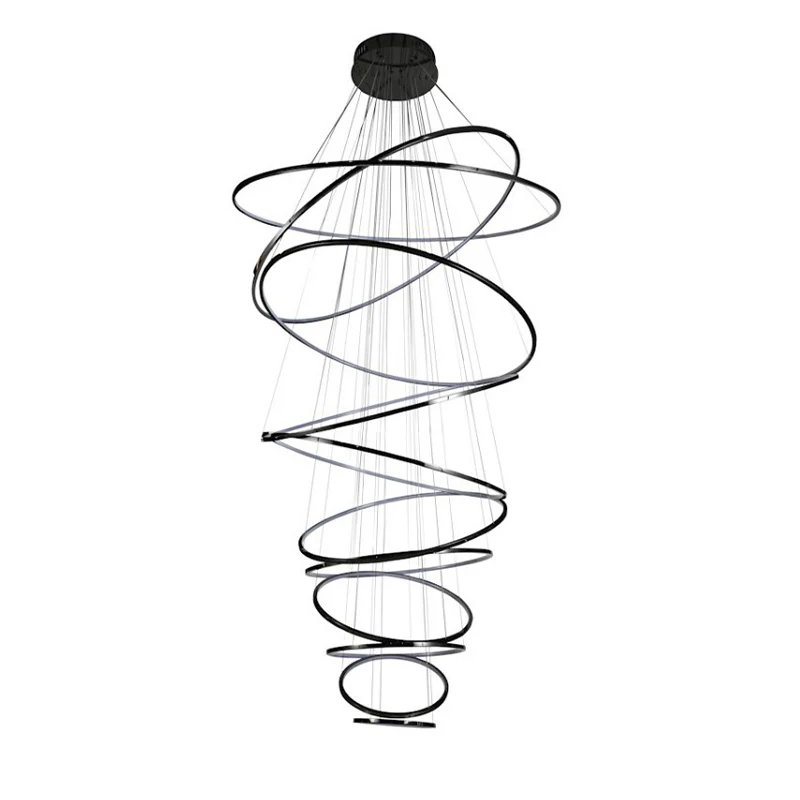 WOMO Black Tiered Circular Led Chandelier-WM2652 - Image 19