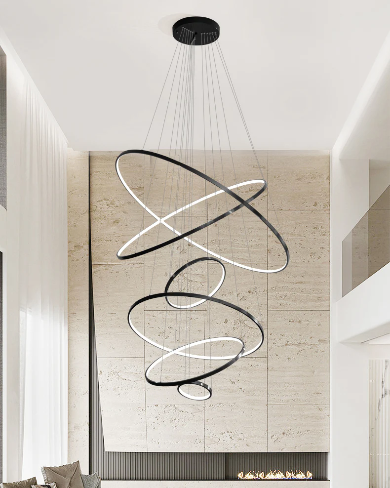 WOMO Black Tiered Circular Led Chandelier-WM2652 - Image 2