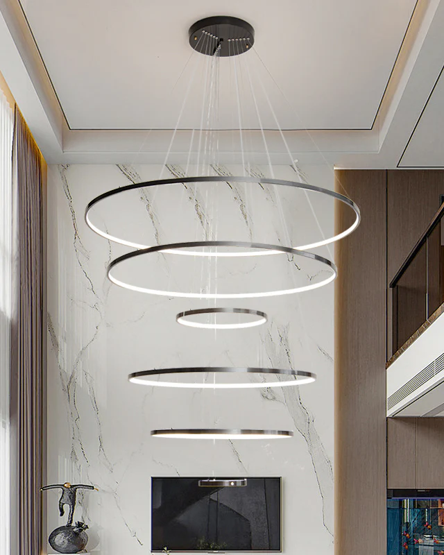 WOMO Black Tiered Circular Led Chandelier-WM2652 - Image 4