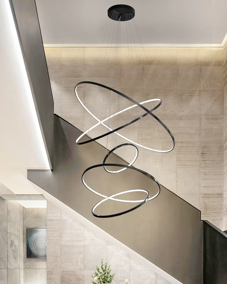 WOMO Black Tiered Circular Led Chandelier-WM2652 - Image 5
