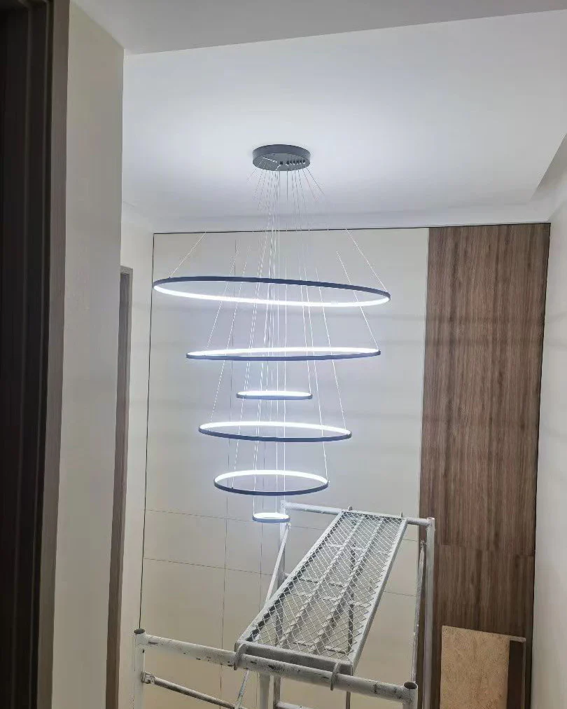 WOMO Black Tiered Circular Led Chandelier-WM2652 - Image 6