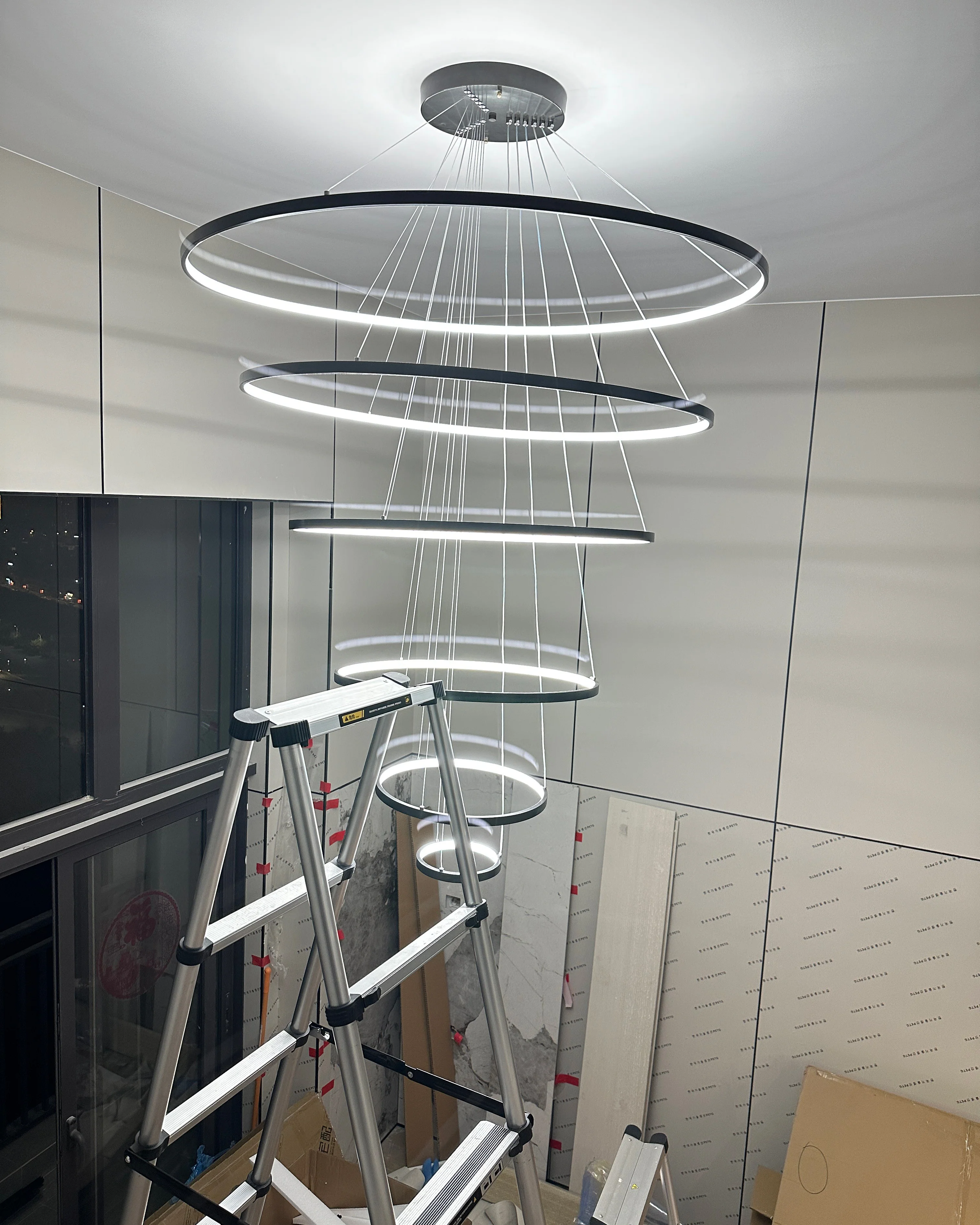 WOMO Black Tiered Circular Led Chandelier-WM2652 - Image 7