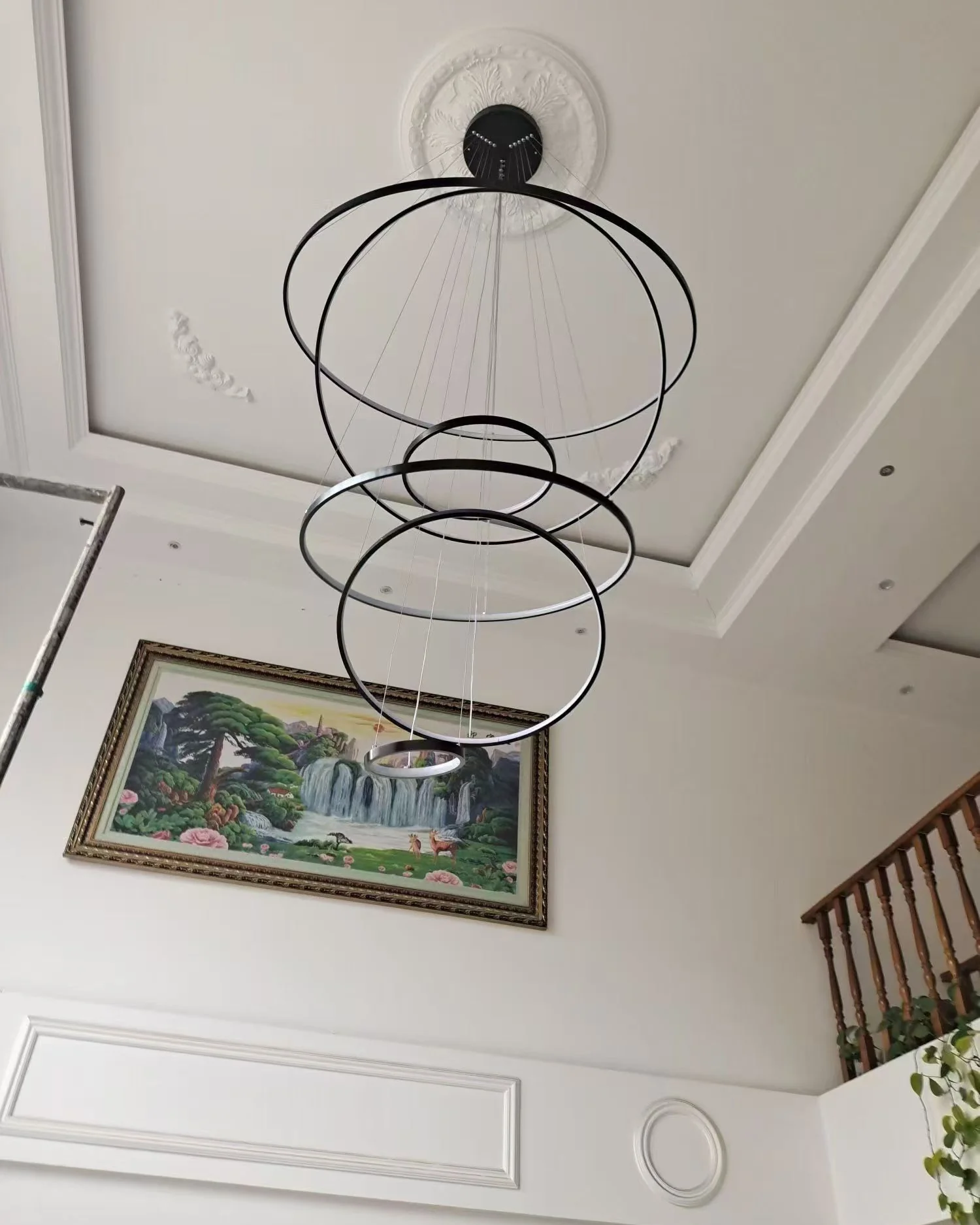 WOMO Black Tiered Circular Led Chandelier-WM2652 - Image 9