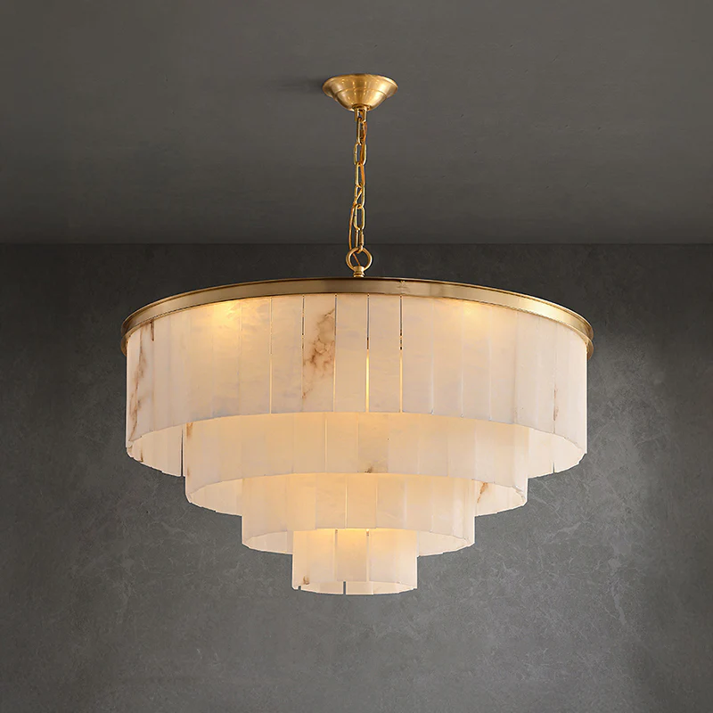 WOMO Tiered Round Alabaster Chandelier-WM2853 - Image 10