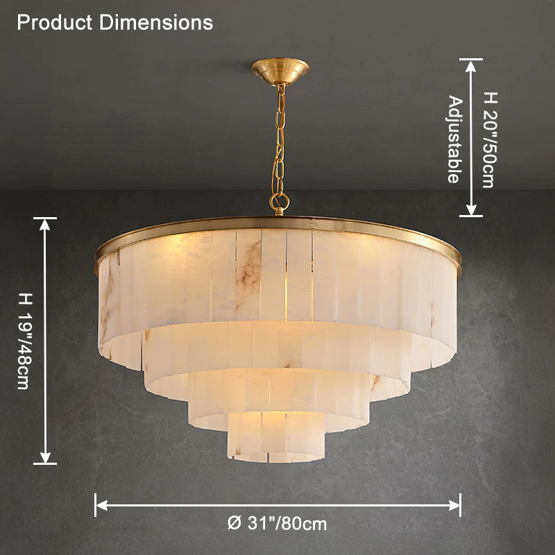 WOMO Tiered Round Alabaster Chandelier-WM2853 - Image 11
