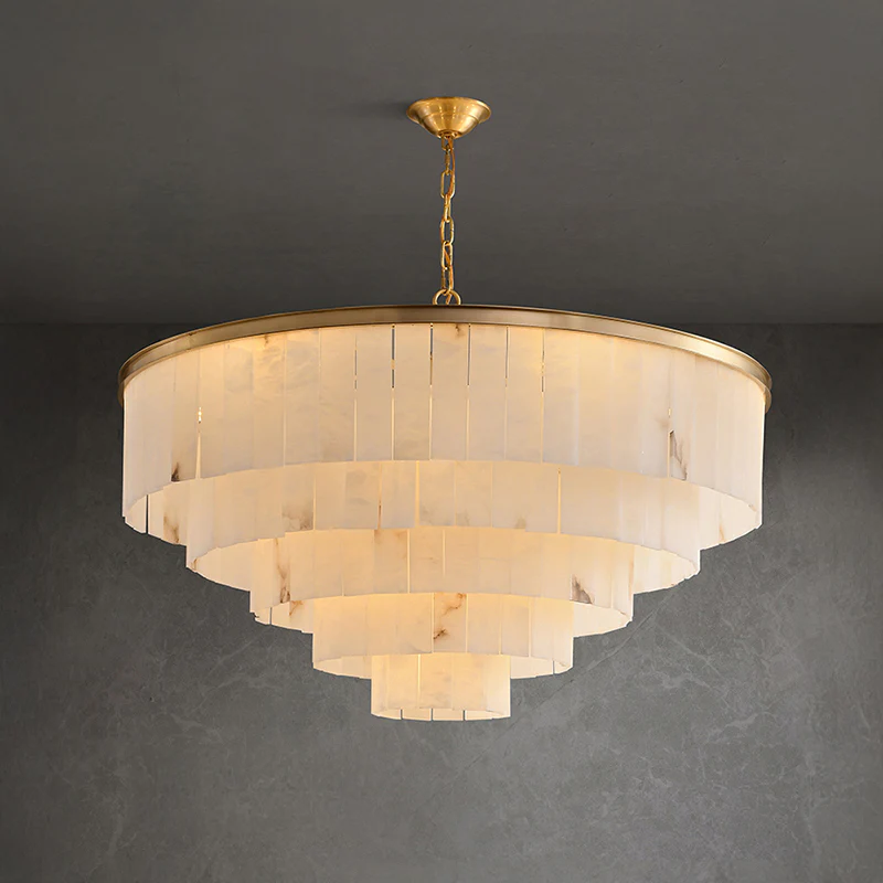 WOMO Tiered Round Alabaster Chandelier-WM2853 - Image 12