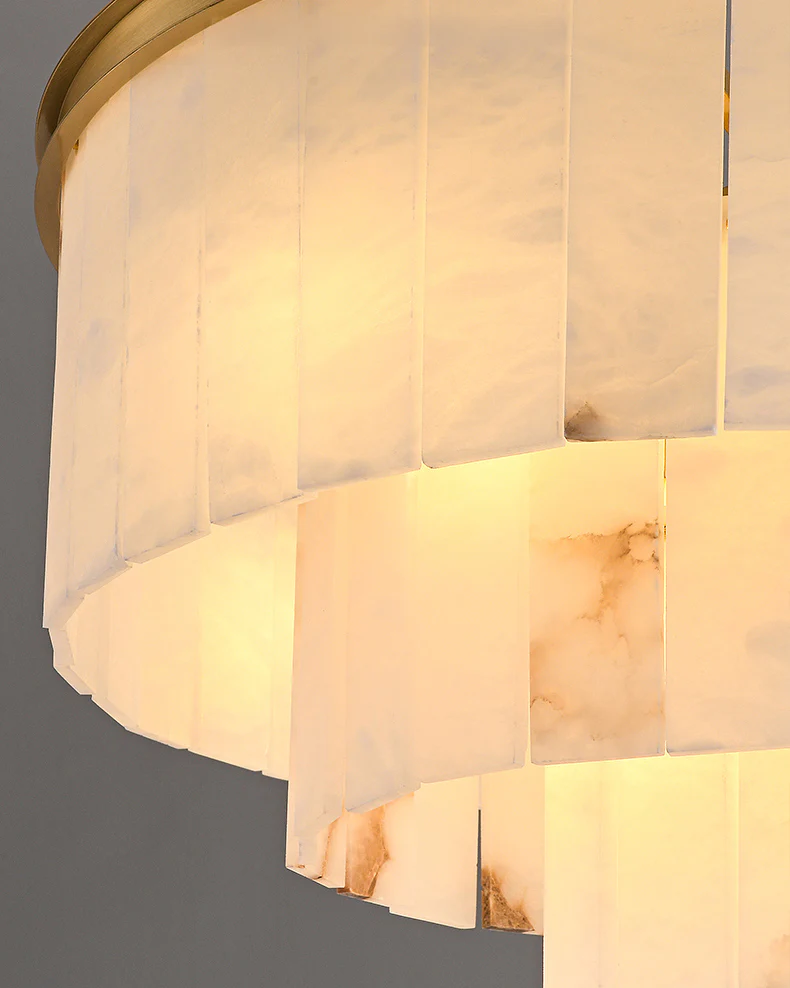 WOMO Tiered Round Alabaster Chandelier-WM2853 - Image 7