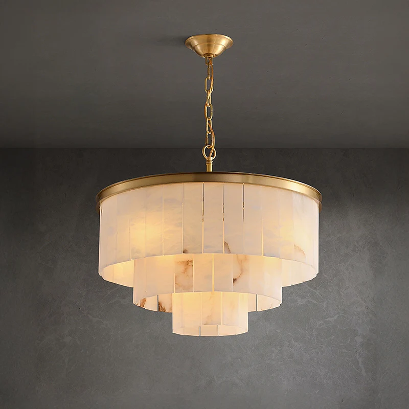WOMO Tiered Round Alabaster Chandelier-WM2853 - Image 8