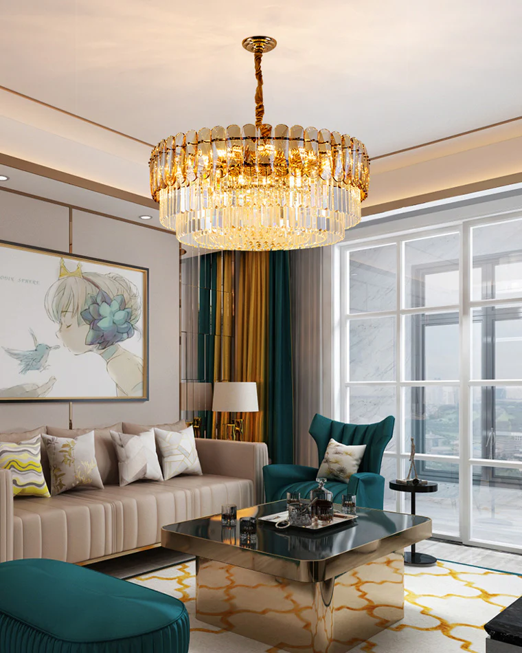 WOMO Tiered Round Crystal Chandelier-WM2542 - Image 11