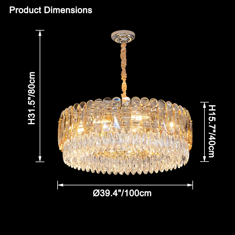 WOMO Tiered Round Crystal Chandelier-WM2542 - Image 27