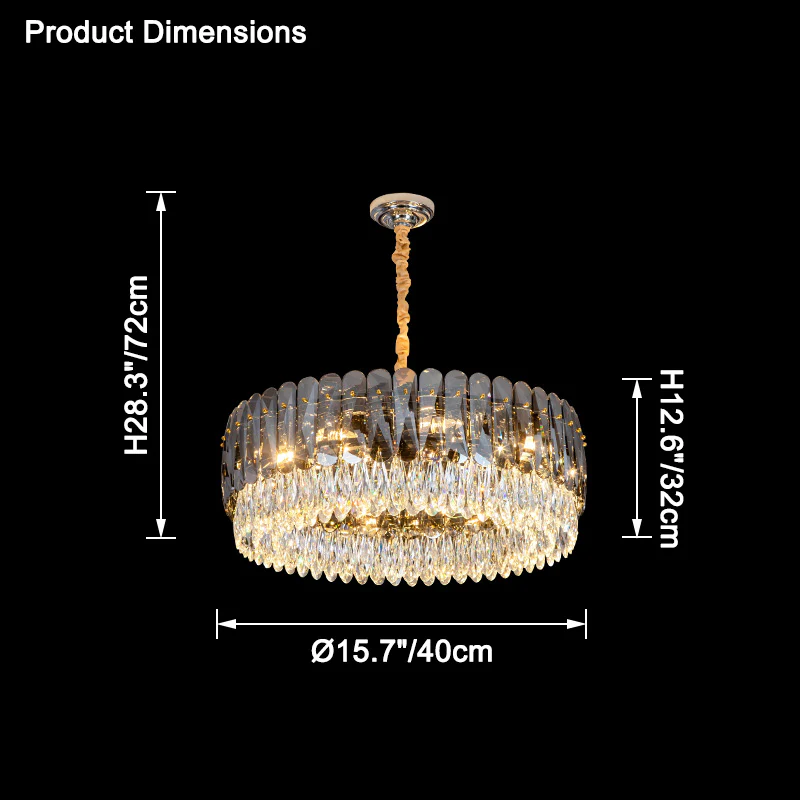 WOMO Tiered Round Crystal Chandelier-WM2542 - Image 29
