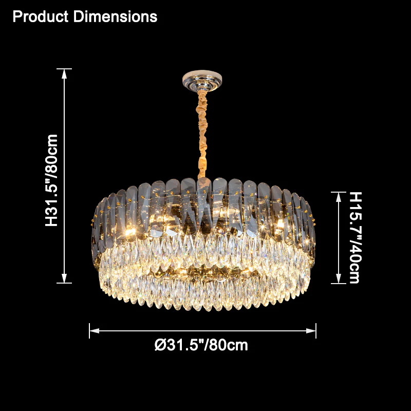 WOMO Tiered Round Crystal Chandelier-WM2542 - Image 33