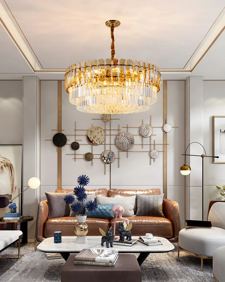 WOMO Tiered Round Crystal Chandelier-WM2542 - Image 9