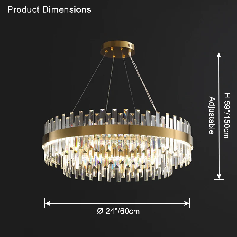 WOMO Tiered Round Crystal Chandelier-WM2562 - Image 10