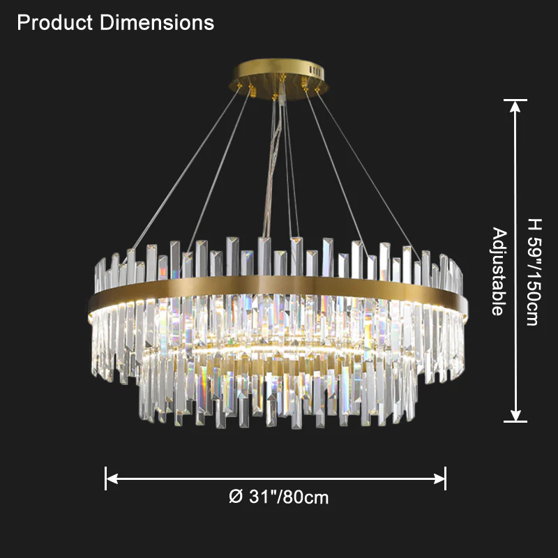 WOMO Tiered Round Crystal Chandelier-WM2562 - Image 12