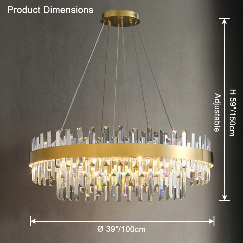 WOMO Tiered Round Crystal Chandelier-WM2562 - Image 14