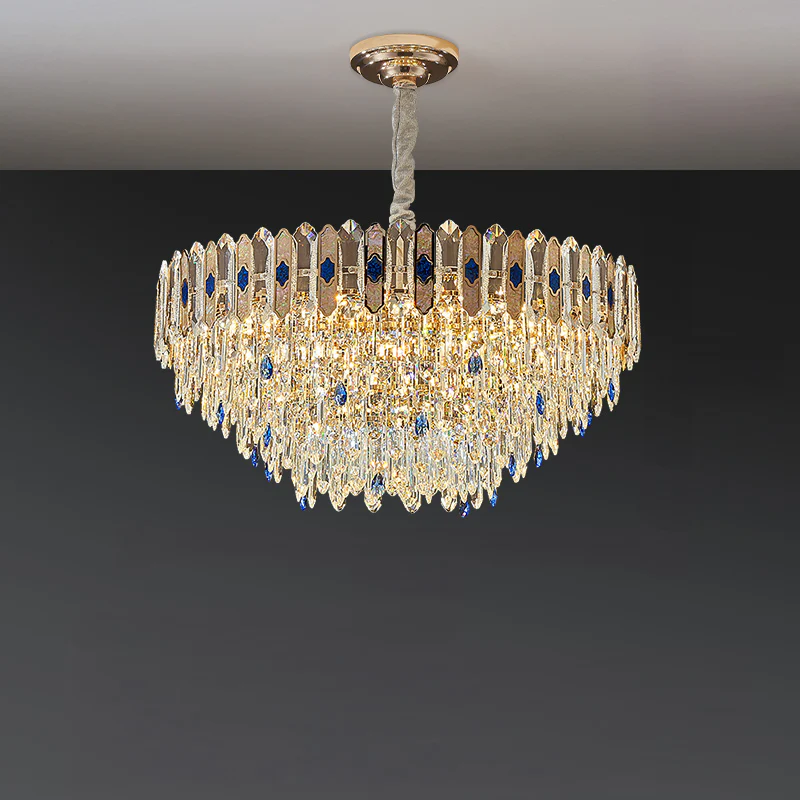 WOMO Tiered Round/Oval Crystal Chandelier-WM3030 - Image 11