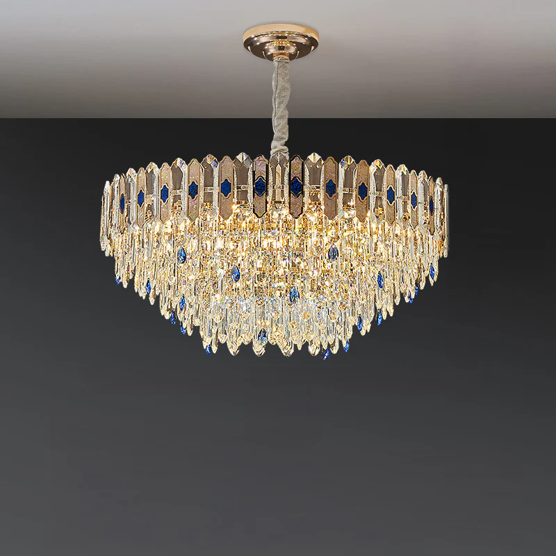 WOMO Tiered Round/Oval Crystal Chandelier-WM3030 - Image 12