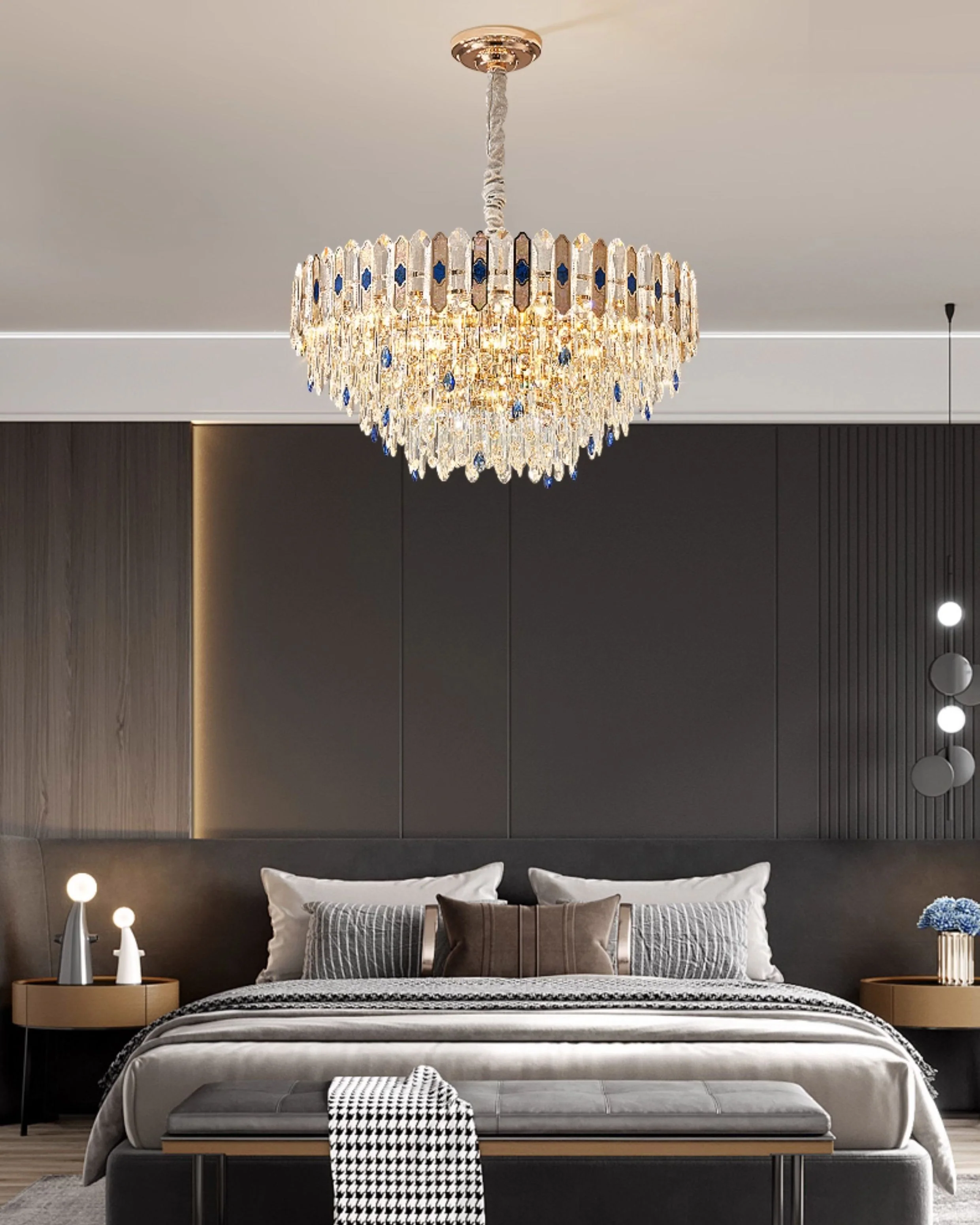 WOMO Tiered Round/Oval Crystal Chandelier-WM3030 - Image 2
