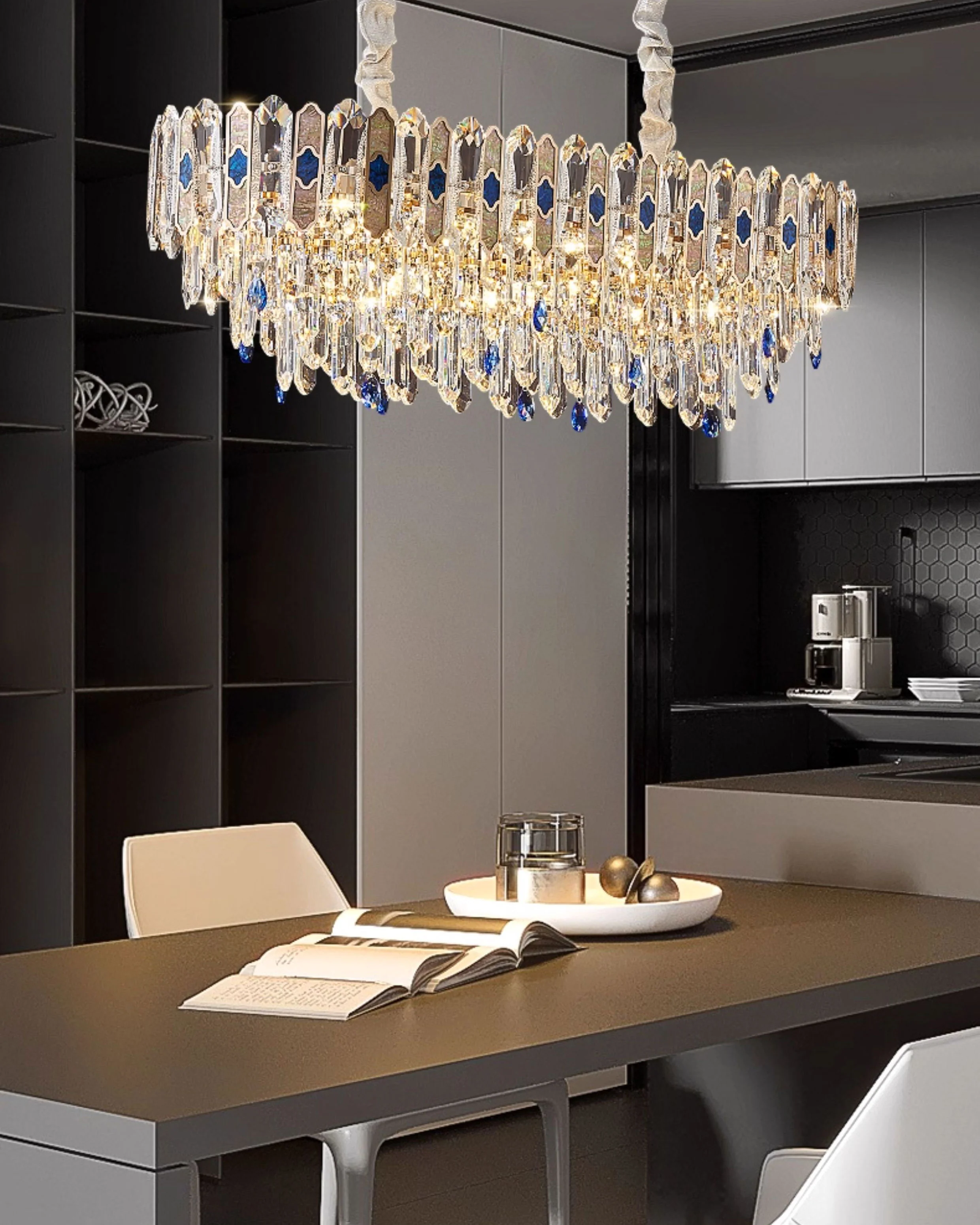 WOMO Tiered Round/Oval Crystal Chandelier-WM3030 - Image 5