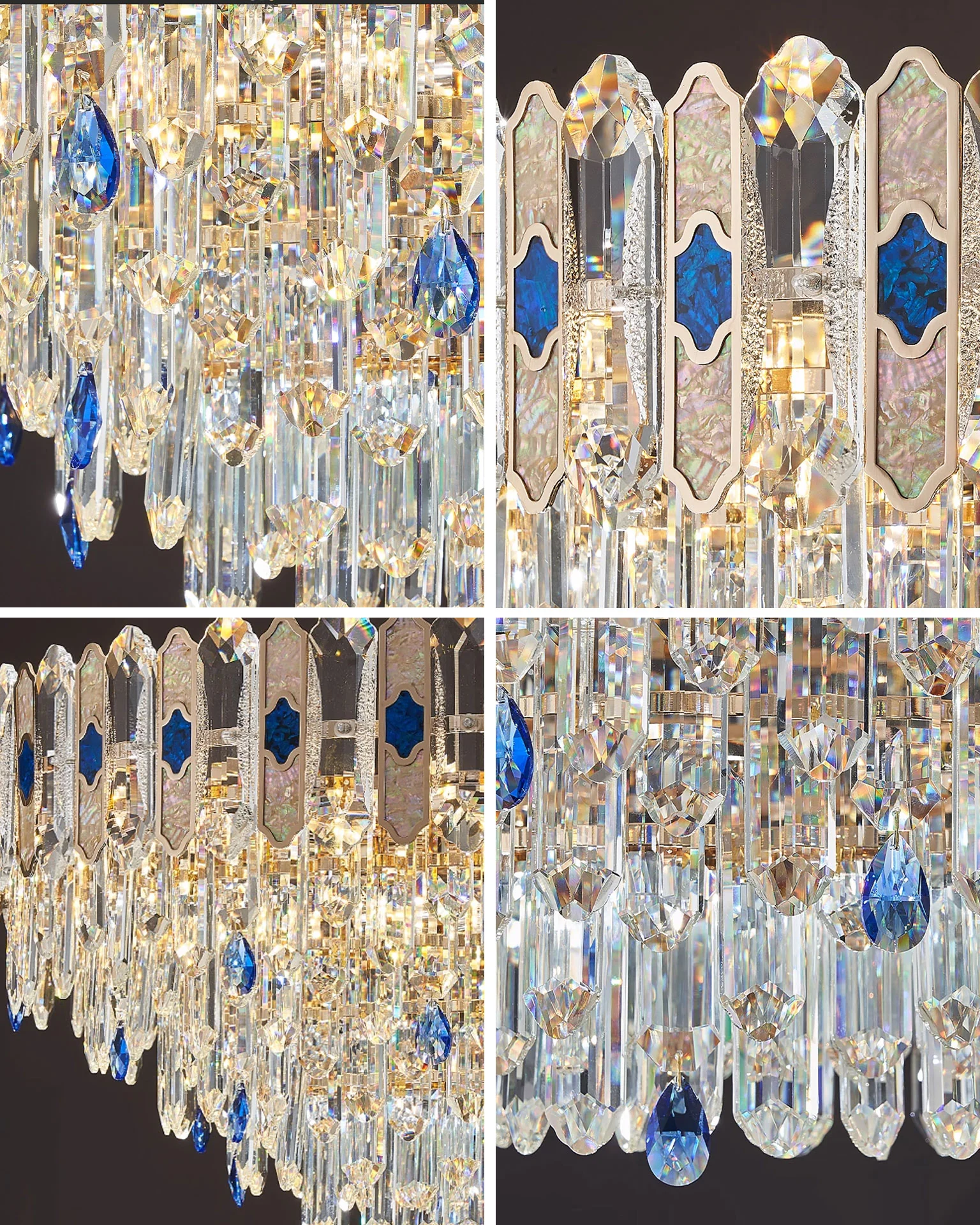 WOMO Tiered Round/Oval Crystal Chandelier-WM3030 - Image 8