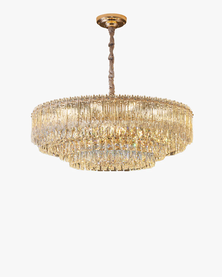 WOMO Tiered Round/Oval Crystal Chandelier-WM3039