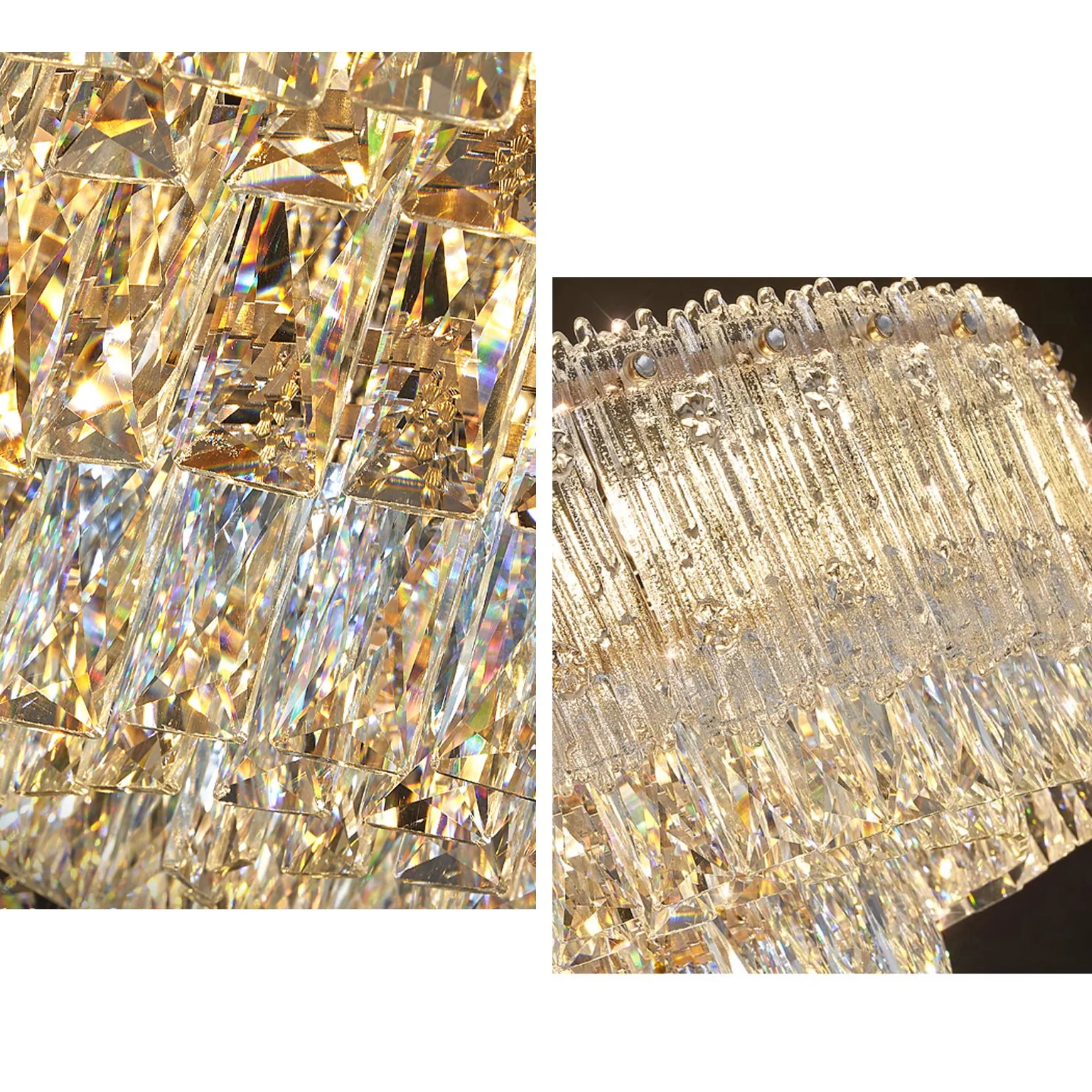 WOMO Tiered Round/Oval Crystal Chandelier-WM3039 - Image 10