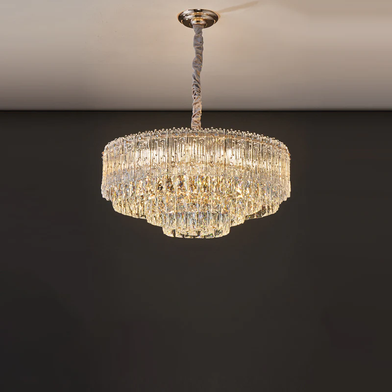 WOMO Tiered Round/Oval Crystal Chandelier-WM3039 - Image 12