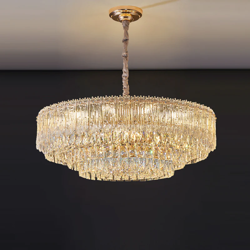 WOMO Tiered Round/Oval Crystal Chandelier-WM3039 - Image 13