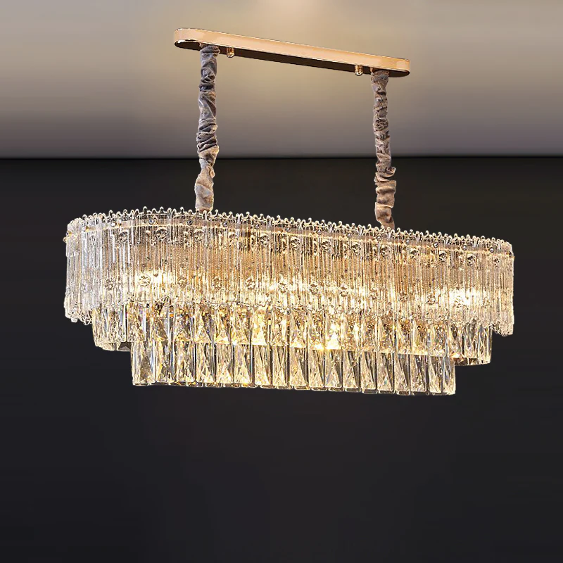 WOMO Tiered Round/Oval Crystal Chandelier-WM3039 - Image 16