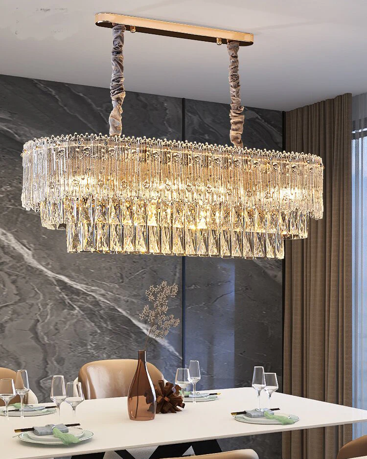 WOMO Tiered Round/Oval Crystal Chandelier-WM3039 - Image 8