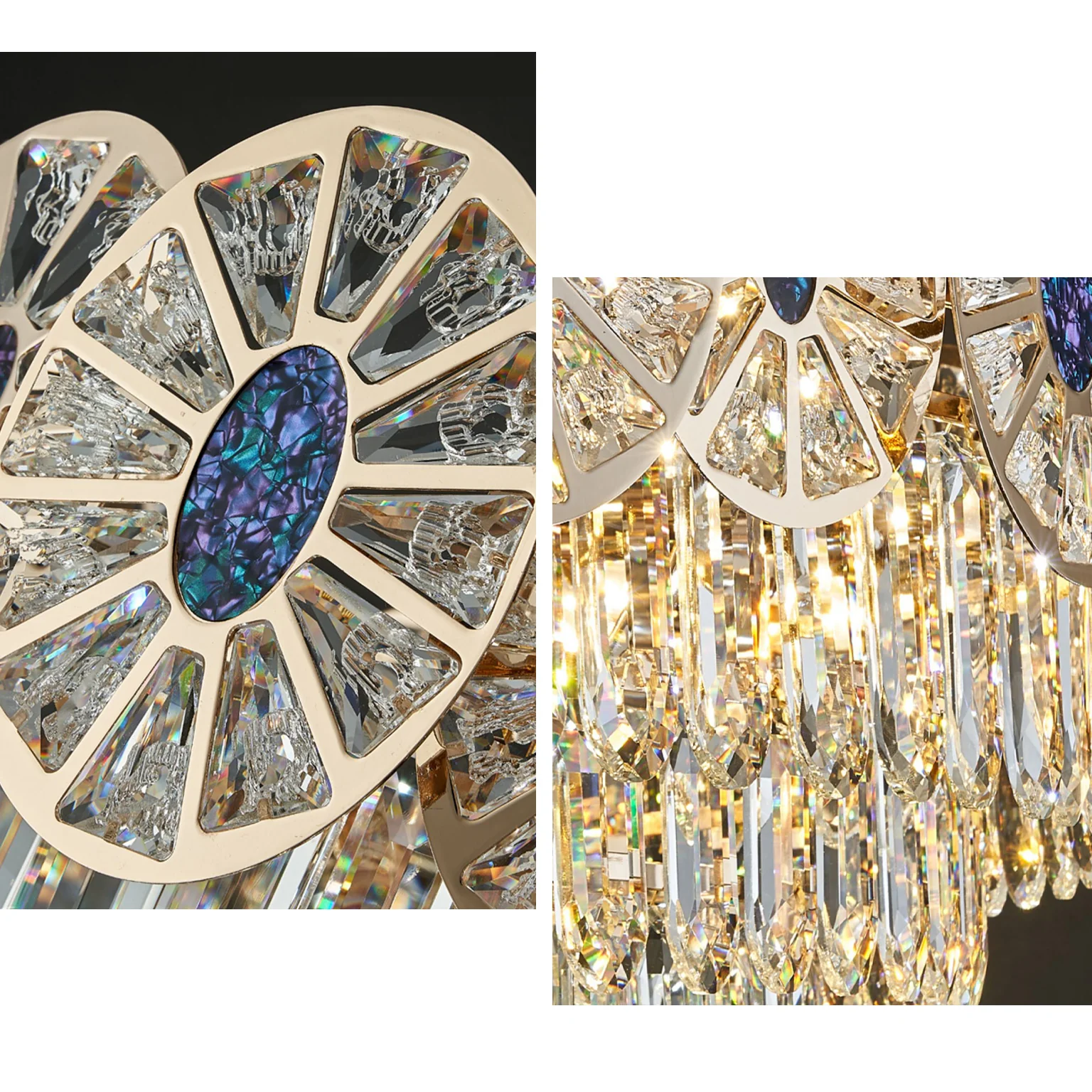 WOMO Tiered Shell Crystal Chandelier-WM3034 - Image 8