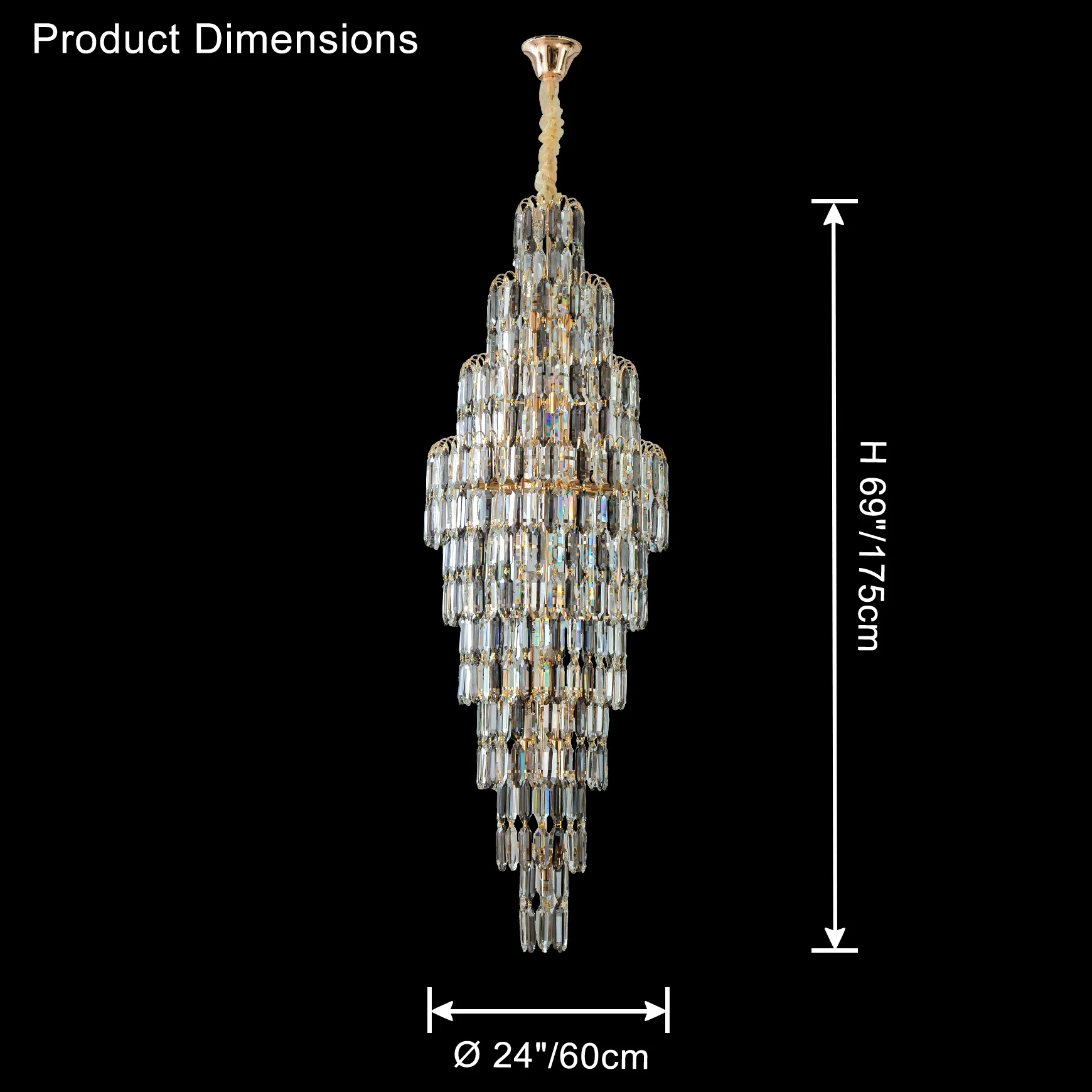WOMO Tiered Tapers Crystal Chandelier-WM2382 - Image 54