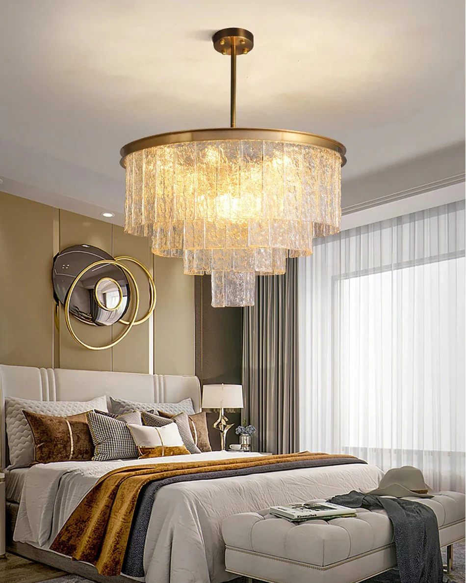 WOMO Gold Tiered Glass Chandelier-WM2601 - Image 10