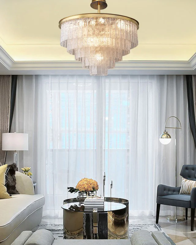 WOMO Gold Tiered Glass Chandelier-WM2601 - Image 12