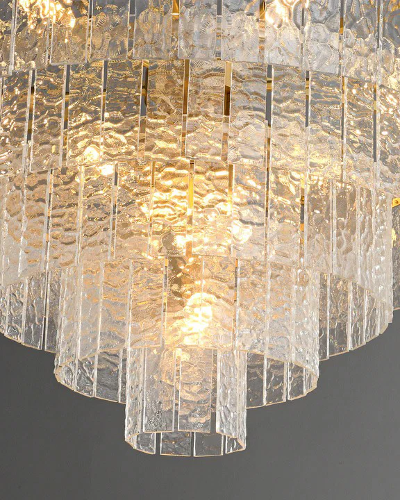 WOMO Gold Tiered Glass Chandelier-WM2601 - Image 13