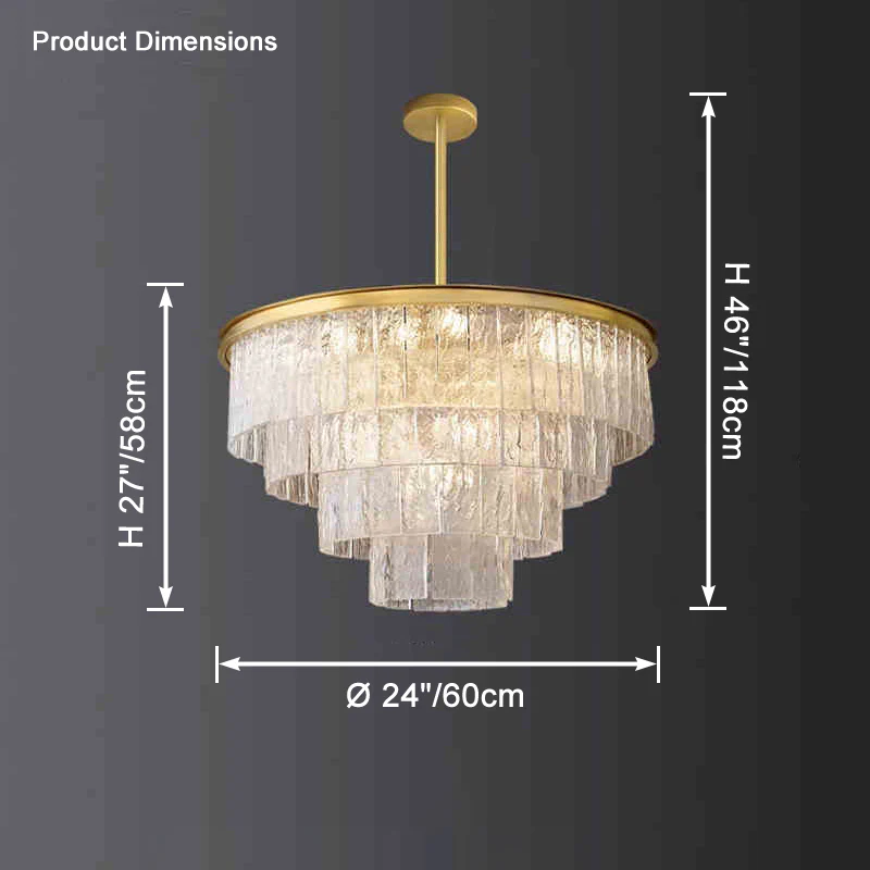 WOMO Gold Tiered Glass Chandelier-WM2601 - Image 17