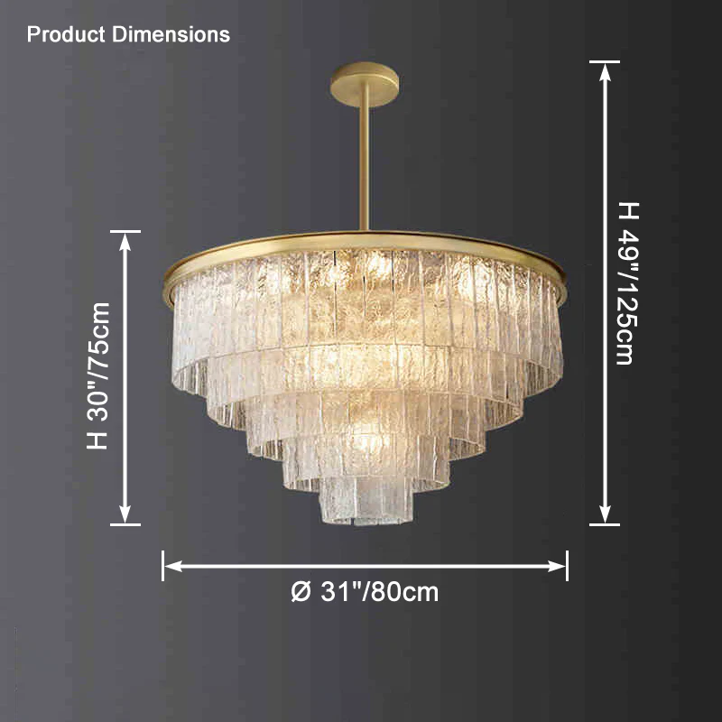 WOMO Gold Tiered Glass Chandelier-WM2601 - Image 19