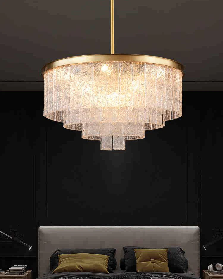 WOMO Gold Tiered Glass Chandelier-WM2601 - Image 8
