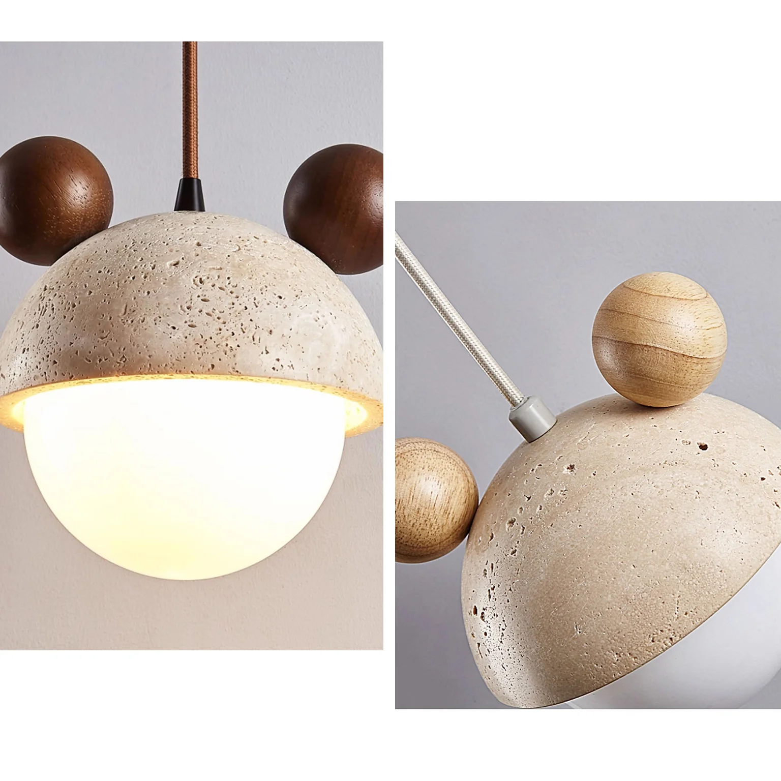WOMO Travertine Globe Pendant Light-WM3094 - Image 7