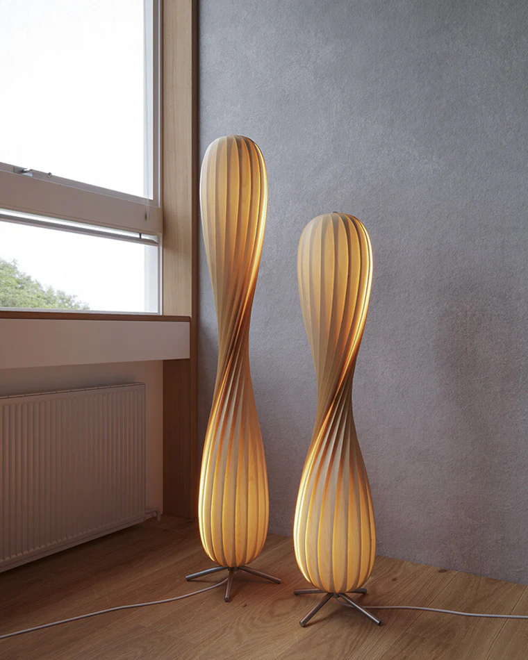 WOMO Twisted Tower Wood Floor Lamp-WM7044 - Image 11