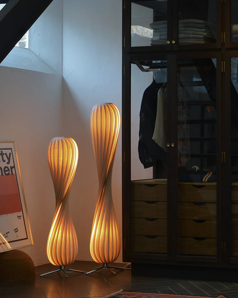 WOMO Twisted Tower Wood Floor Lamp-WM7044 - Image 13