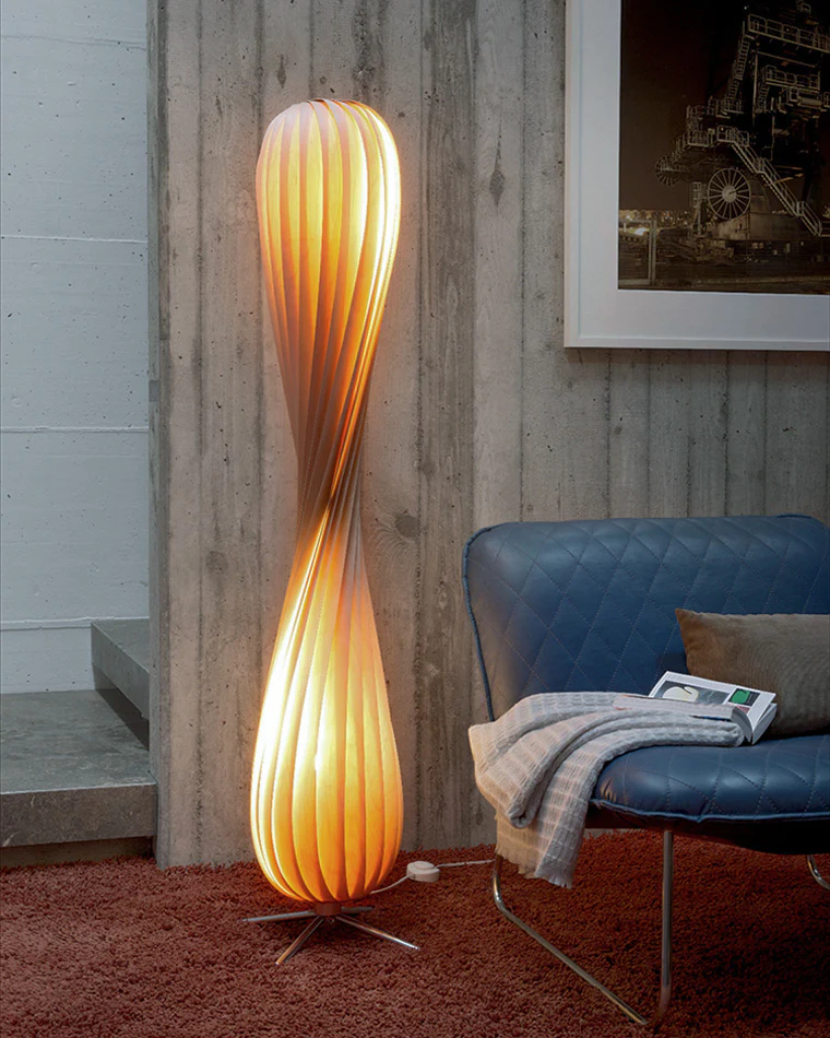 WOMO Twisted Tower Wood Floor Lamp-WM7044 - Image 15