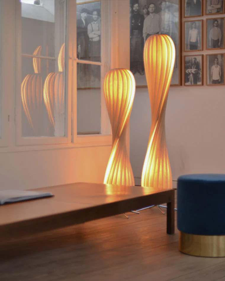 WOMO Twisted Tower Wood Floor Lamp-WM7044 - Image 16