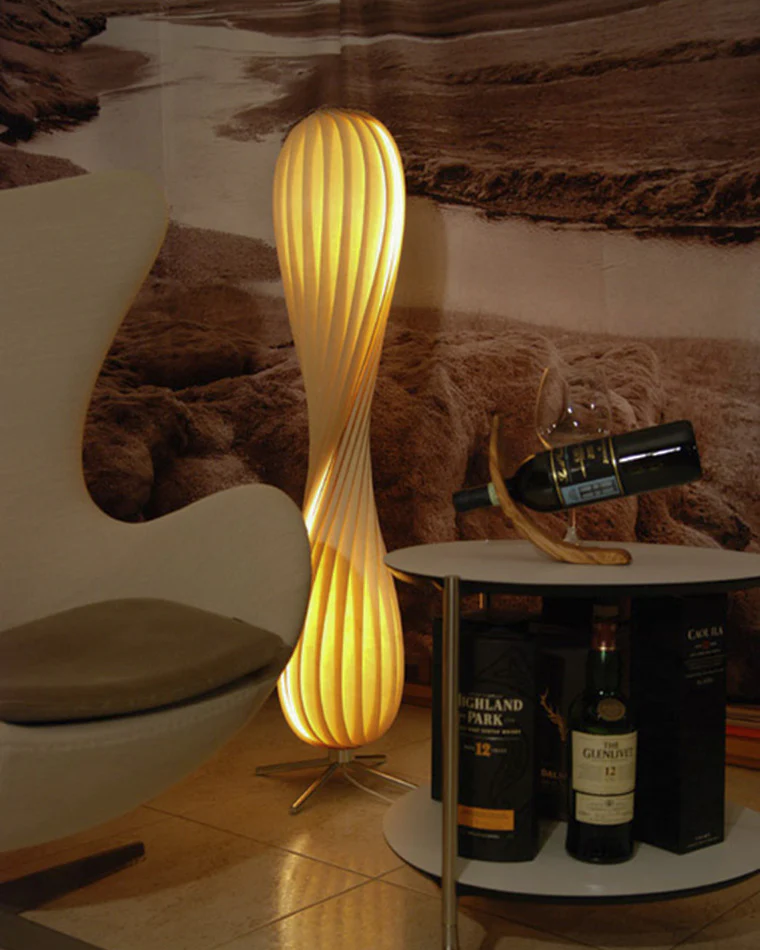 WOMO Twisted Tower Wood Floor Lamp-WM7044 - Image 17