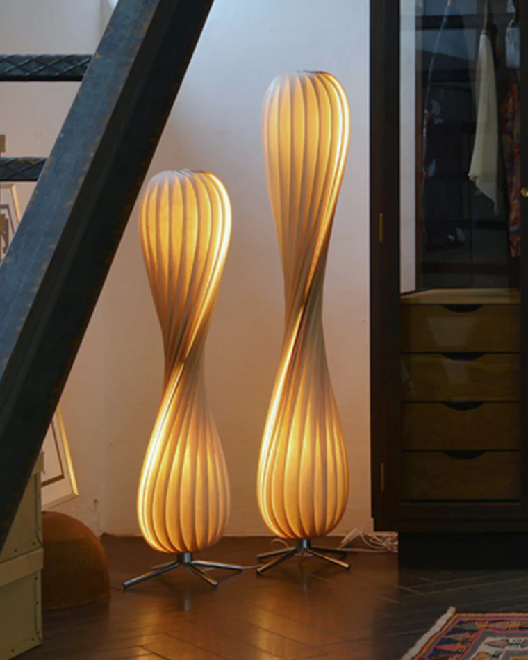 WOMO Twisted Tower Wood Floor Lamp-WM7044 - Image 21