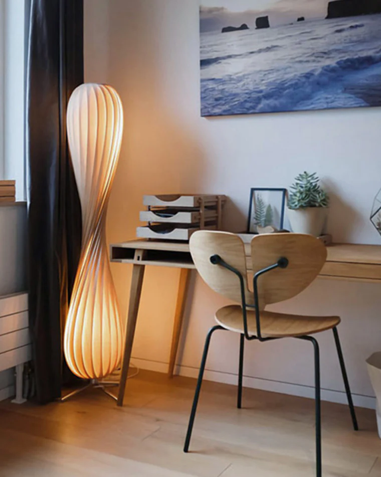 WOMO Twisted Tower Wood Floor Lamp-WM7044 - Image 22